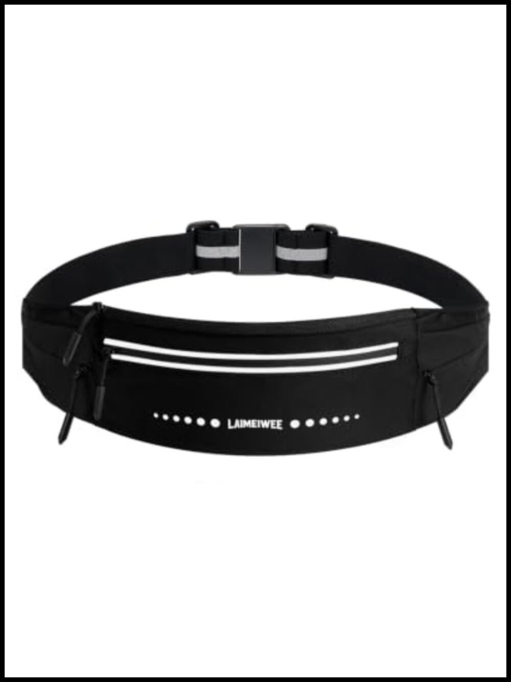 LAIMEIWEE Water-Resistant Running Belt Waist Pack 4-Zone Fits 7" Phone